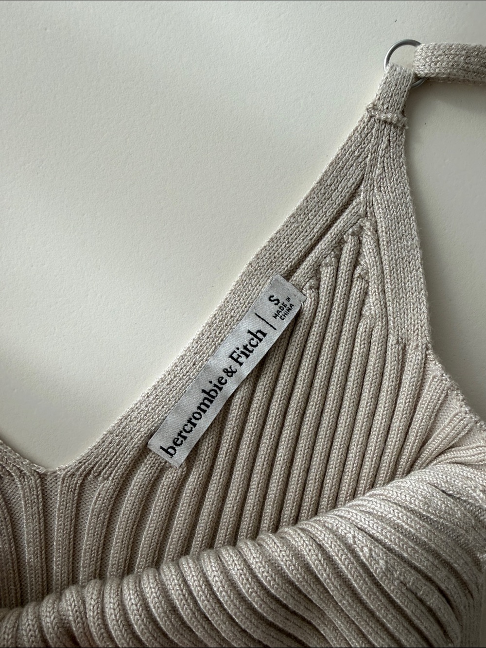 Abercrombie & Fitch Ribbed Crop Cardigan and Tank Set - Light Taupe - Picture 4 of 7